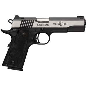Browning 1191-380 Black Label Pro Serrated Slide w/ Combat White Dot Sights 380 Auto (ACP) 4.25in Stainless Pistol - 8+1 Rounds