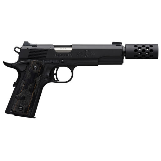 Browning 1911-22 Black Label Suppressor Ready Muzzle Brake 22 Long Rifle 4.25in Black Pistol - 10+1 Rounds image