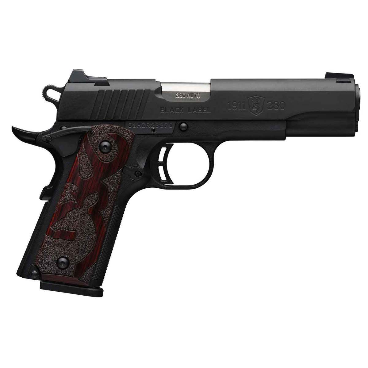 Browning 1911-380 Black Label 380 Auto (ACP) 4.25in Matte Black Pistol ...