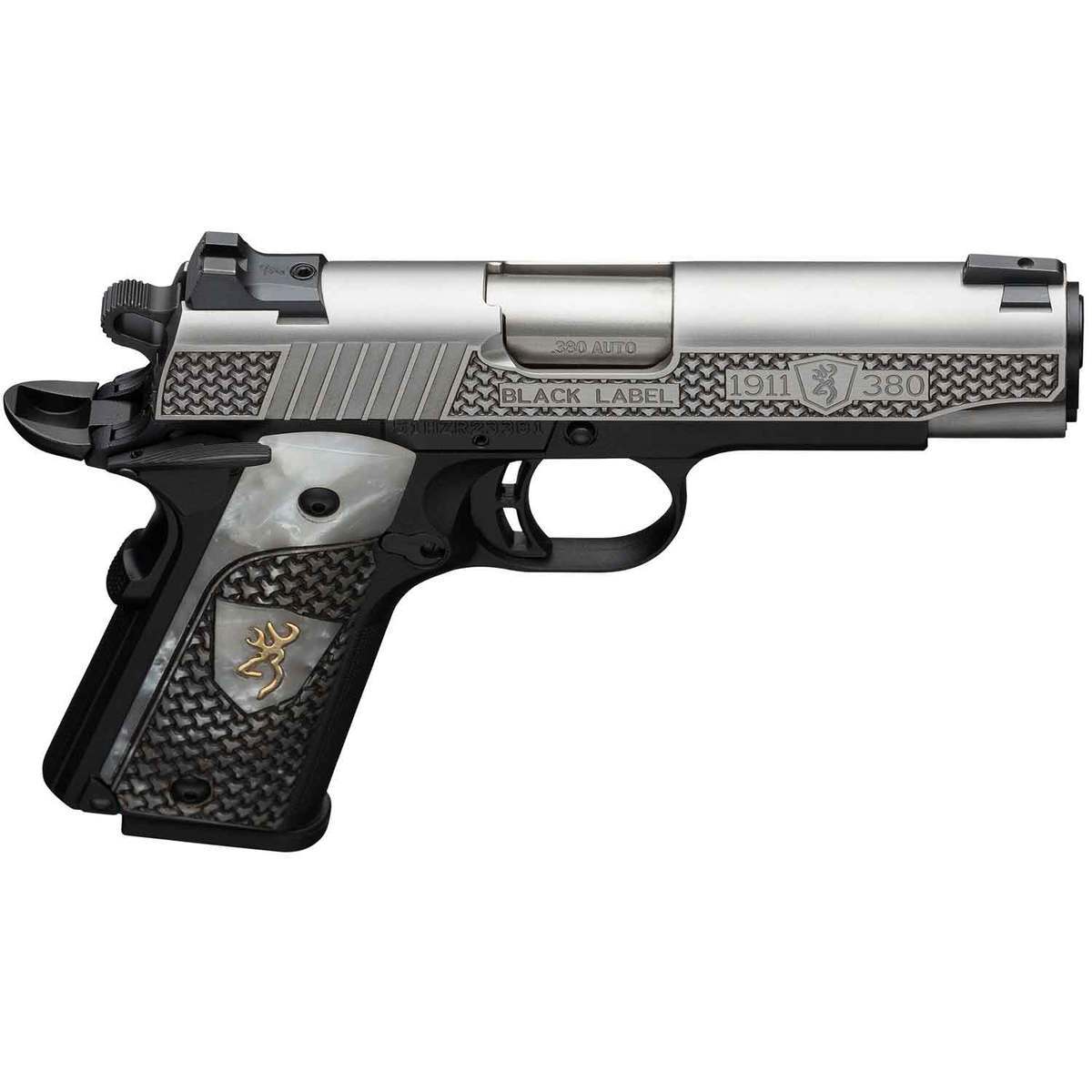 Browning 1911-380 Black Label High Grade Pearl Grips 380 Auto ...