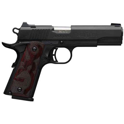 Browning 1911-380 Black Label Logo Grips 2 Magazines 380 Auto (ACP) 3.63in Black/Wood Pistol - 8+1 Rounds image