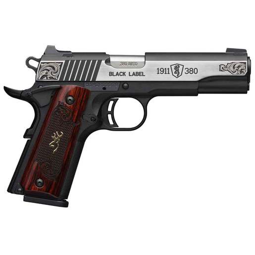 Browning 1911-380 Black Label Medallion Engraved 380 Auto (ACP) 3.63in Stainless/Black Pistol - 8+1 Rounds image