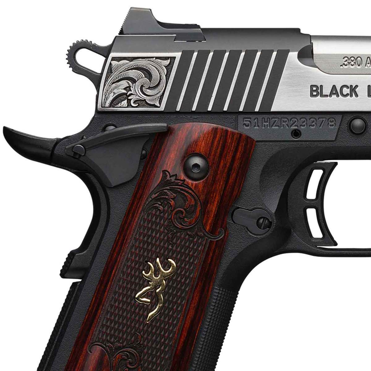 Browning 1911-380 Black Label Medallion Engraved 380 Auto (ACP) 4.25in ...