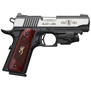 Browning 1911-380 Black Label Medallion Laser 380 Auto (ACP) 3.63in Stainless/Black Pistol - 8+1 Rounds