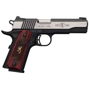 Browning 1911-380 Black Label Medallion Pro 380 Auto (ACP) 4.25in Blackened w/ Silver Polished Flats Pistol - 8+1 Rounds