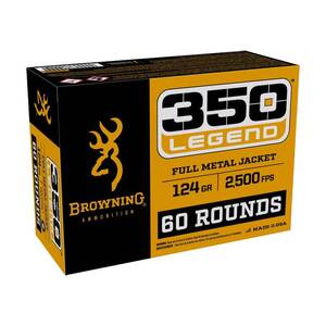 Browning 350 Legend 124gr FMJ Rifle Ammo - 60 Rounds