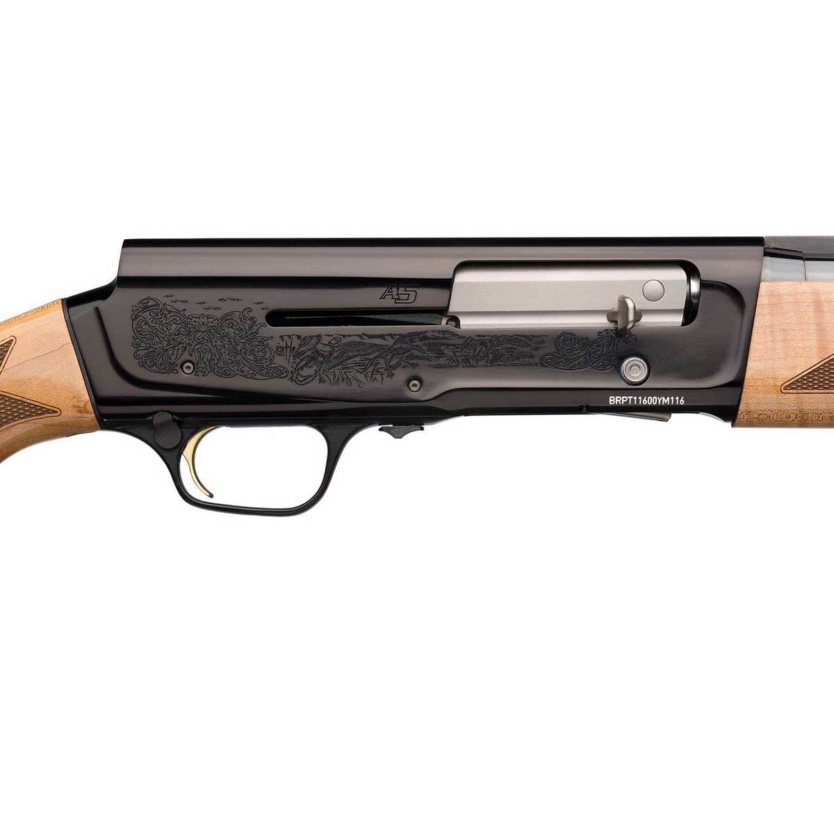 Browning A5 High Grade Hunter Maple Sweet Sixteen 16 Gauge 2.75in Semi Automatic Shotgun - 28in - Tan Browning A5 High Grade Hunter Maple Sweet Sixteen 16 Gauge 2.75in Semi Automatic Shotgun - 28in - Tan