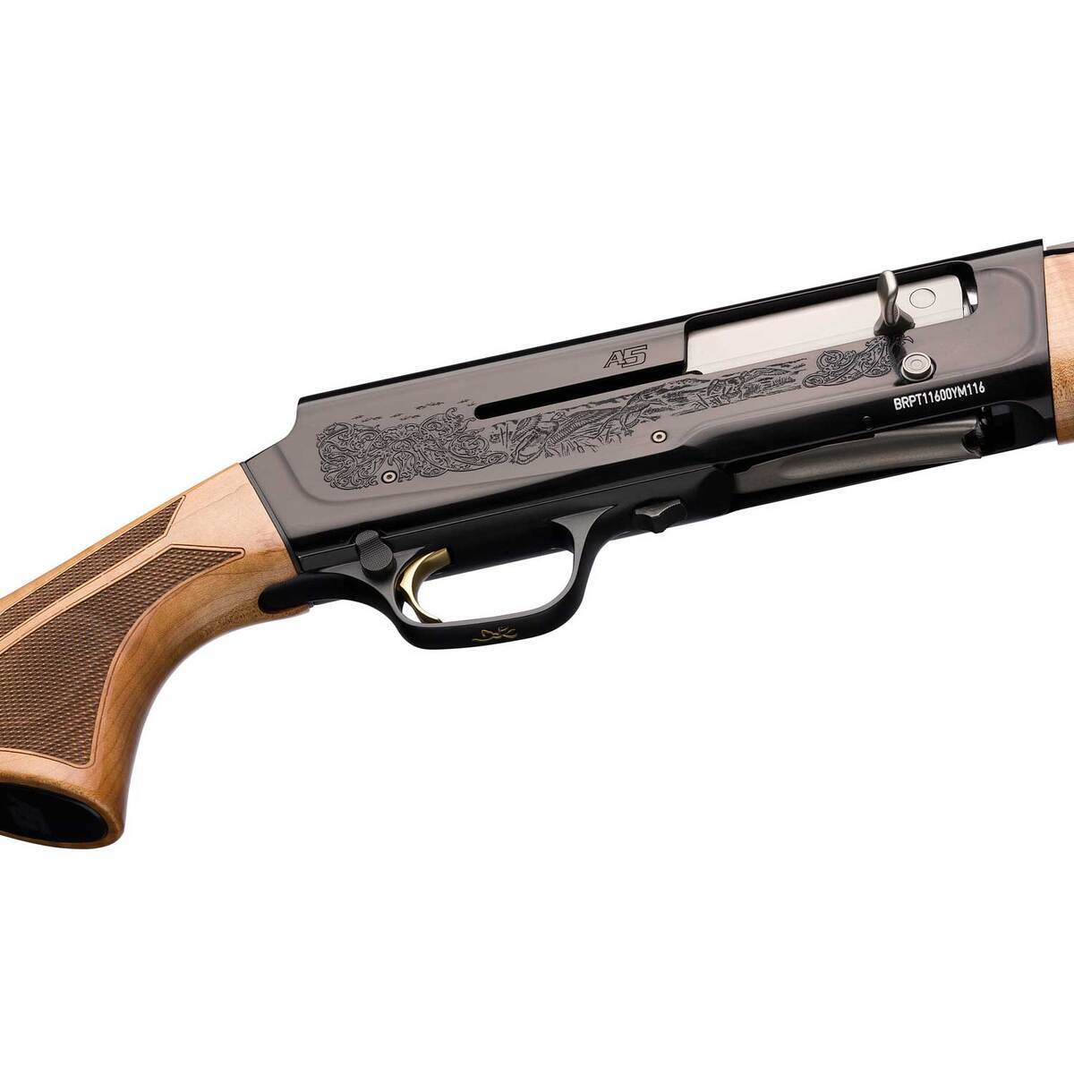 Browning A5 High Grade Hunter Maple Sweet Sixteen 16 Gauge 2.75in Semi Automatic Shotgun - 28in - Tan Browning A5 High Grade Hunter Maple Sweet Sixteen 16 Gauge 2.75in Semi Automatic Shotgun - 28in - Tan