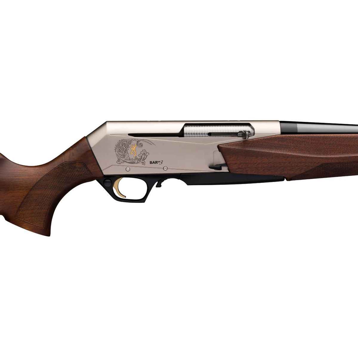 Browning BAR Mark 3 300 Winchester Magnum 24in Walnut/Matte Nickel Semi Automatic Modern Sporting Rifle - 3+1 Rounds Browning BAR Mark 3 300 Winchester Magnum 24in Walnut/Matte Nickel Semi Automatic Modern Sporting Rifle - 3+1 Rounds