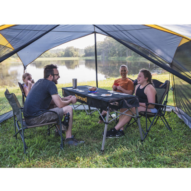 Browning Basecamp Screen House - Black/Gray/Yellow Base size 10ft x 12ft, Center height 7.4ft Browning Basecamp Screen House - Black/Gray/Yellow Base size 10ft x 12ft, Center height 7.4ft