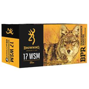 Browning BPR 17 Winchester Super Mag 25gr Polymer Tip Rimfire Ammo - 50 Rounds Browning BPR 17 Winchester Super Mag 25gr Polymer Tip Rimfire Ammo - 50 Rounds