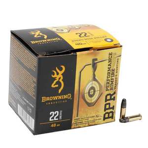 Browning BPR 22 Long Rifle 40gr LRN Rimfire Ammo - 400 Rounds