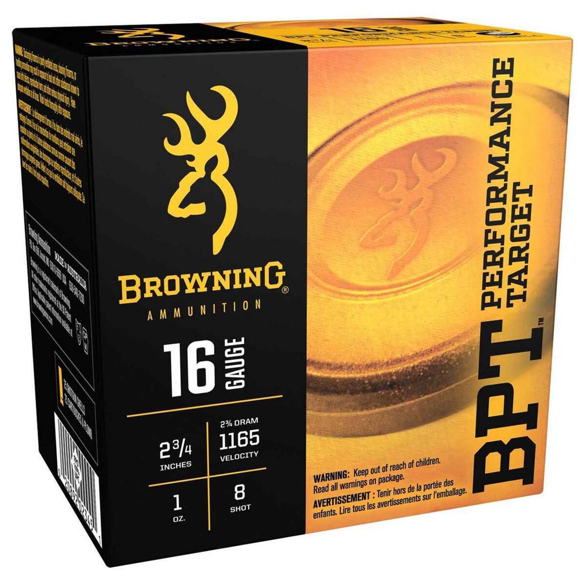 Browning BPT 16 Gauge 2-3/4in #8 1oz Target Shotshells - 25 Rounds Browning BPT 16 Gauge 2-3/4in #8 1oz Target Shotshells - 25 Rounds