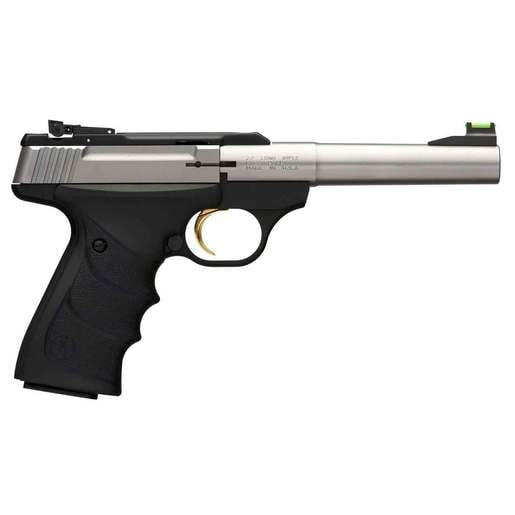 Browning Buck Mark Camper URX 22 Long Rifle 5.5in Stainless/Black Pistol - 10+1 Rounds - California Compliant - Black image