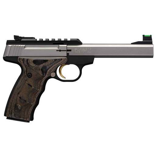 Browning Buck Mark Plus UDX 22 Long Rifle 5.5in Stainless/Wood Pistol - 10+1 Rounds - Gray Fullsize image