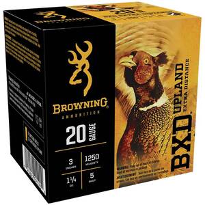 Browning BXD 20 Gauge 3in #5 1-1/4oz Upland Shotshells - 25 Rounds