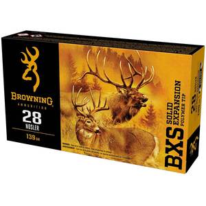 Browning BXS 28 Nosler 139gr PTC Rifle Ammo - 20 Rounds