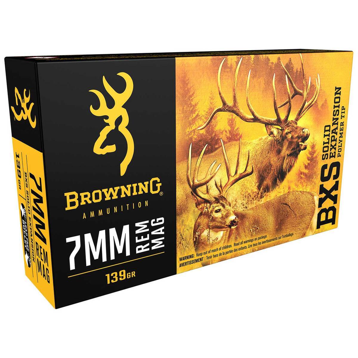 Browning BXS 7mm Remington Magnum 139gr PT Rifle Ammo - 20 Rounds Browning BXS 7mm Remington Magnum 139gr PT Rifle Ammo - 20 Rounds