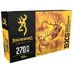 Browning BXS Solid Expansion Big Game and Deer 270 Winchester 130gr SEPT Rifle Ammo - 20 Rounds