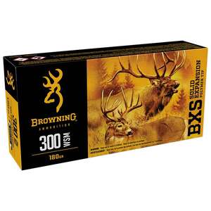 Browning BXS Solid Expansion Big Game and Deer 300 WSM (Winchester Short Mag) 180gr SEPT Rifle Ammo - 20 Rounds