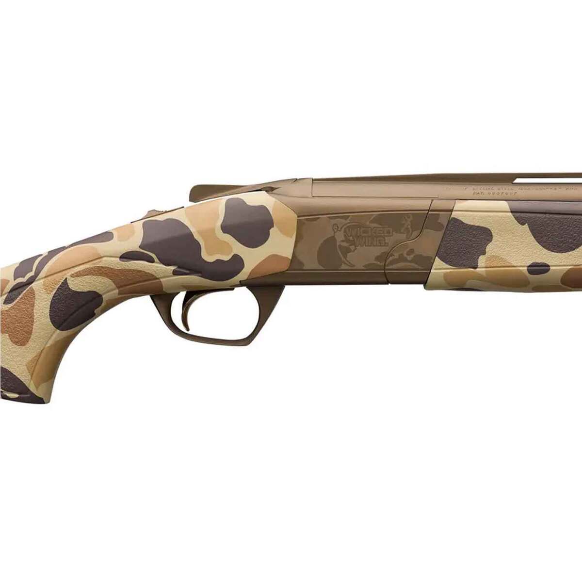 Browning Cynergy Wicked Wing Vintage Tan 12 Gauge 3-1/2in Over Under Shotgun - 26in - Camo Browning Cynergy Wicked Wing Vintage Tan 12 Gauge 3-1/2in Over Under Shotgun - 26in - Camo