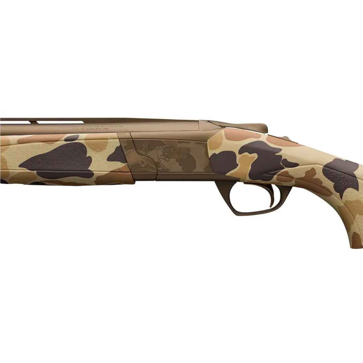 Browning Cynergy Wicked Wing Vintage Tan 12 Gauge 3-1/2in Over Under Shotgun - 26in - Camo Browning Cynergy Wicked Wing Vintage Tan 12 Gauge 3-1/2in Over Under Shotgun - 26in - Camo