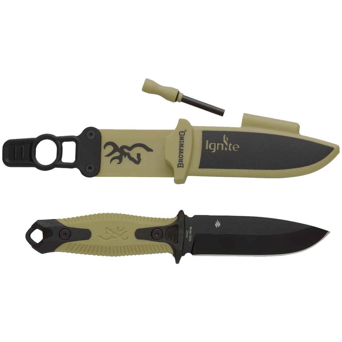 Browning Ignite 2 4 inch Fixed Blade Knife - OD Green Browning Ignite 2 4 inch Fixed Blade Knife - OD Green
