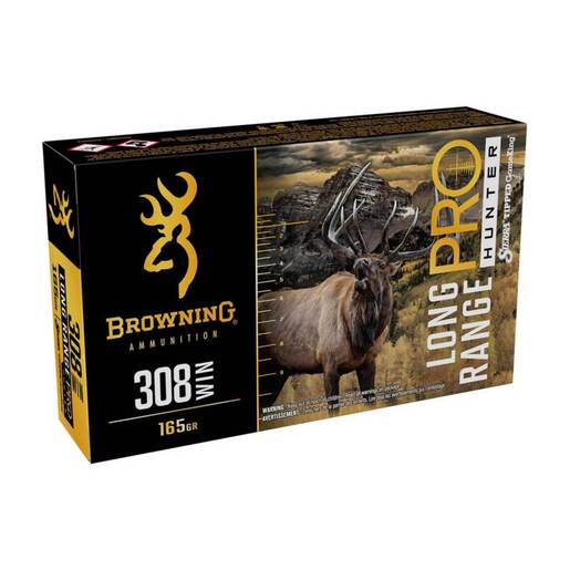 Browning Long Range Pro Hunter 308 Winchester 165gr Rifle Ammo Ammo - 20 Rounds 20 Rounds Ammo