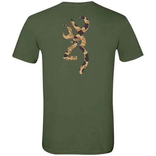 Browning Men's Duck Camo Buckmark Short-Sleeve Casual Shirt - Military Green 3XL - Browning
