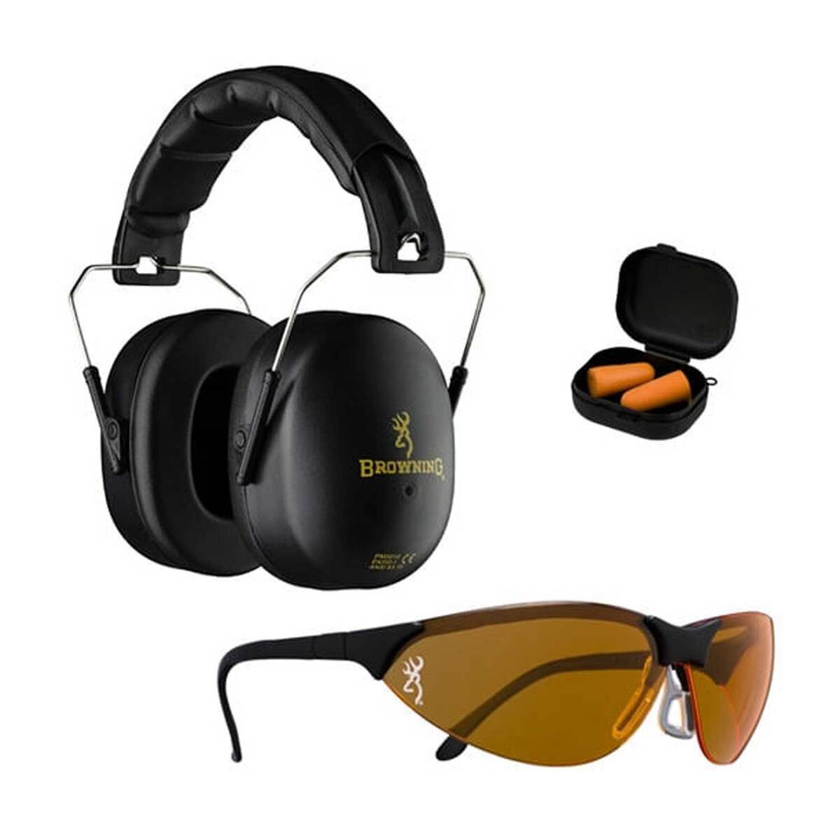 Browning Range Safety Kit Eye & Ear Combo - Black Browning Range Safety Kit Eye & Ear Combo - Black