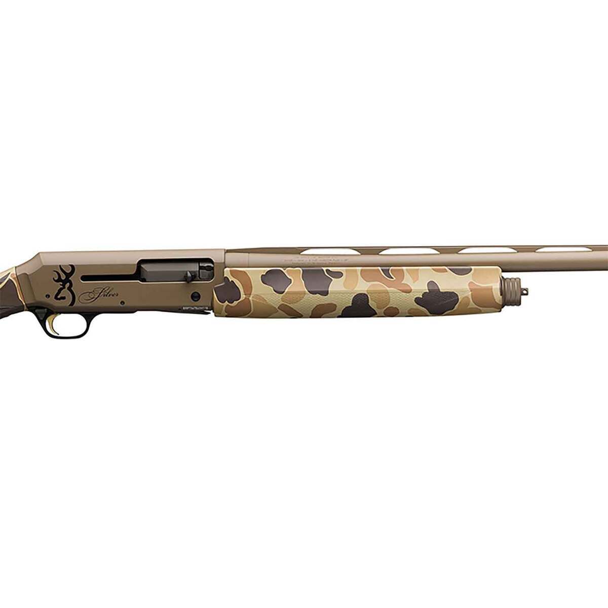 Browning Silver Field Vintage Tan Camo 12 Gauge 3-1/2in Semi Automatic Shotgun - 28in - Camo Browning Silver Field Vintage Tan Camo 12 Gauge 3-1/2in Semi Automatic Shotgun - 28in - Camo