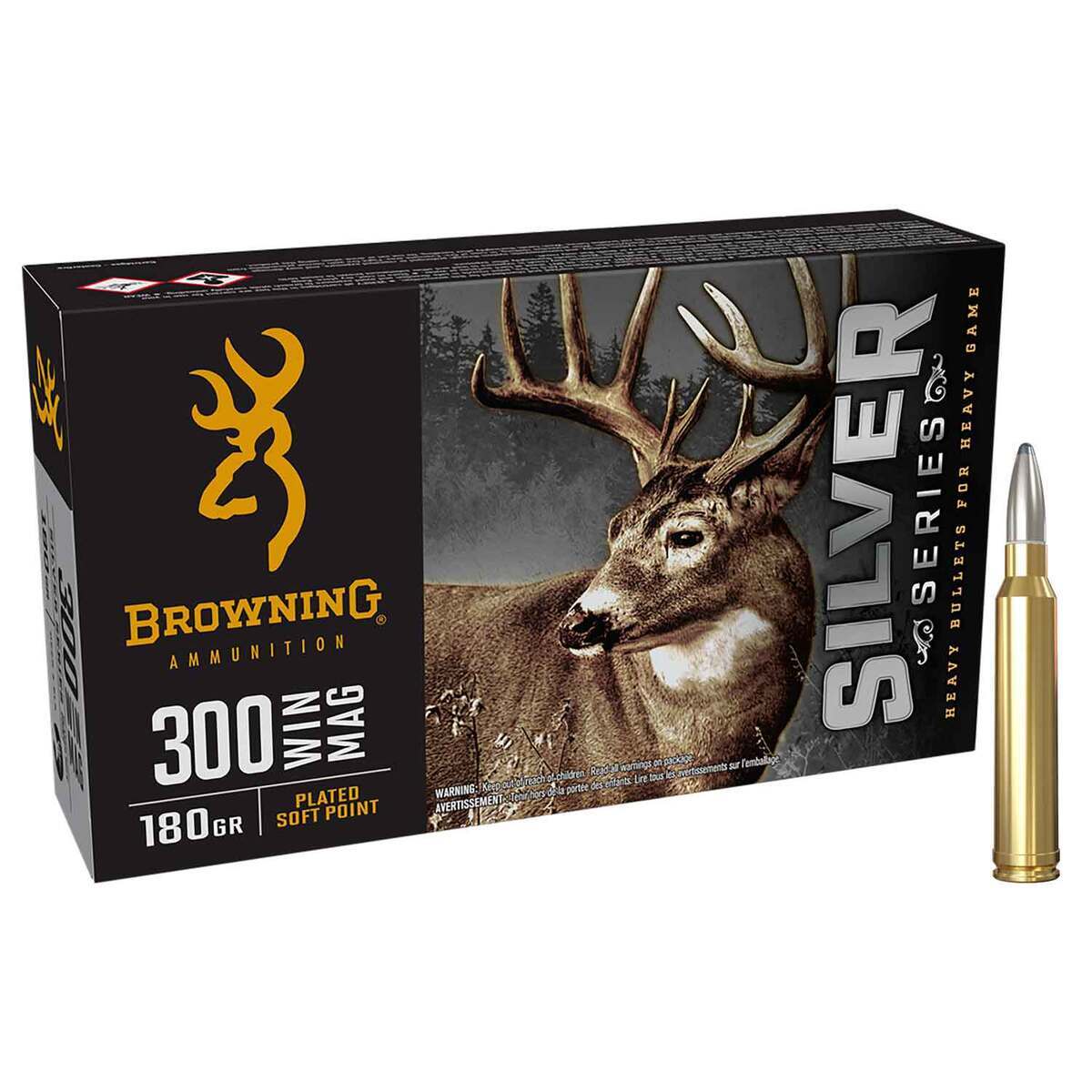 Browning Silver Series 300 Winchester Magnum 180gr PSP Rifle Ammo - 20 Rounds Browning Silver Series 300 Winchester Magnum 180gr PSP Rifle Ammo - 20 Rounds