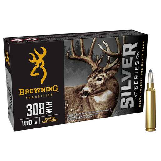 Browning Silver Series 308 Winchester 180gr PSP Rifle Ammo Ammo - 20 Rounds 20 Rounds Ammo