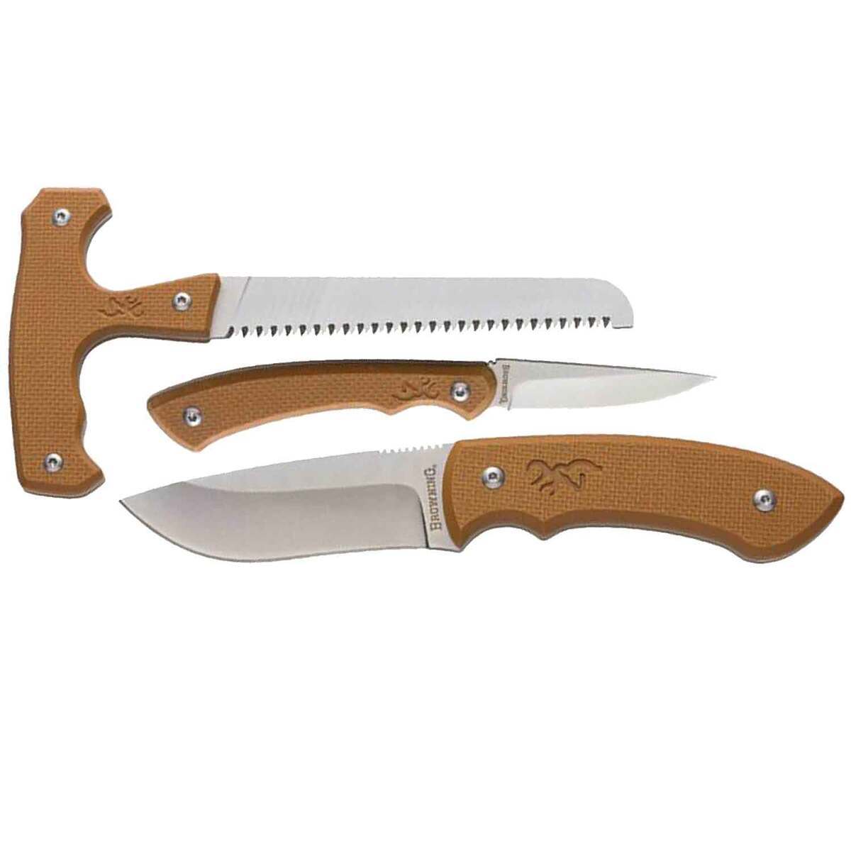 Browning Three Piece Saw and Knife Set - Brown Browning Three Piece Saw and Knife Set - Brown