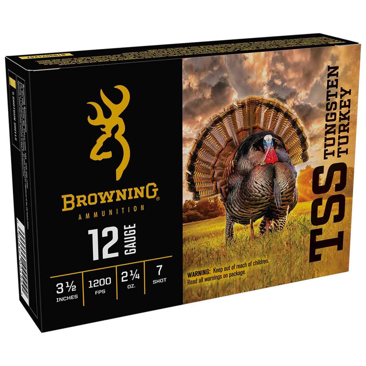 Browning TSS Tungsten Turkey 12 Gauge 3-1/2in #7 2-1/4oz Turkey Shotshells - 5 Rounds Browning TSS Tungsten Turkey 12 Gauge 3-1/2in #7 2-1/4oz Turkey Shotshells - 5 Rounds