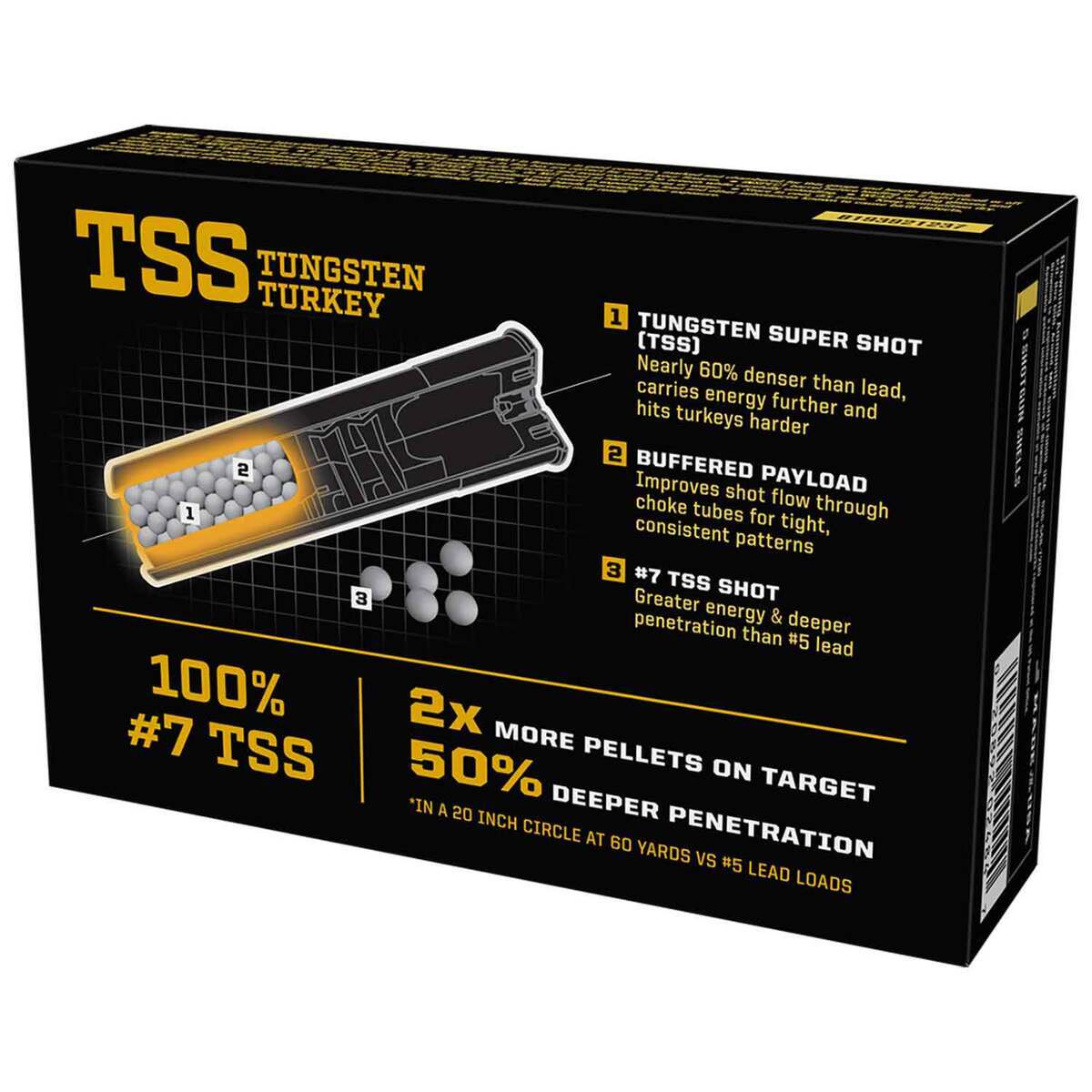 Browning TSS Tungsten Turkey 12 Gauge 3in #7 1-3/4oz Turkey Shotshells - 5 Rounds Browning TSS Tungsten Turkey 12 Gauge 3in #7 1-3/4oz Turkey Shotshells - 5 Rounds