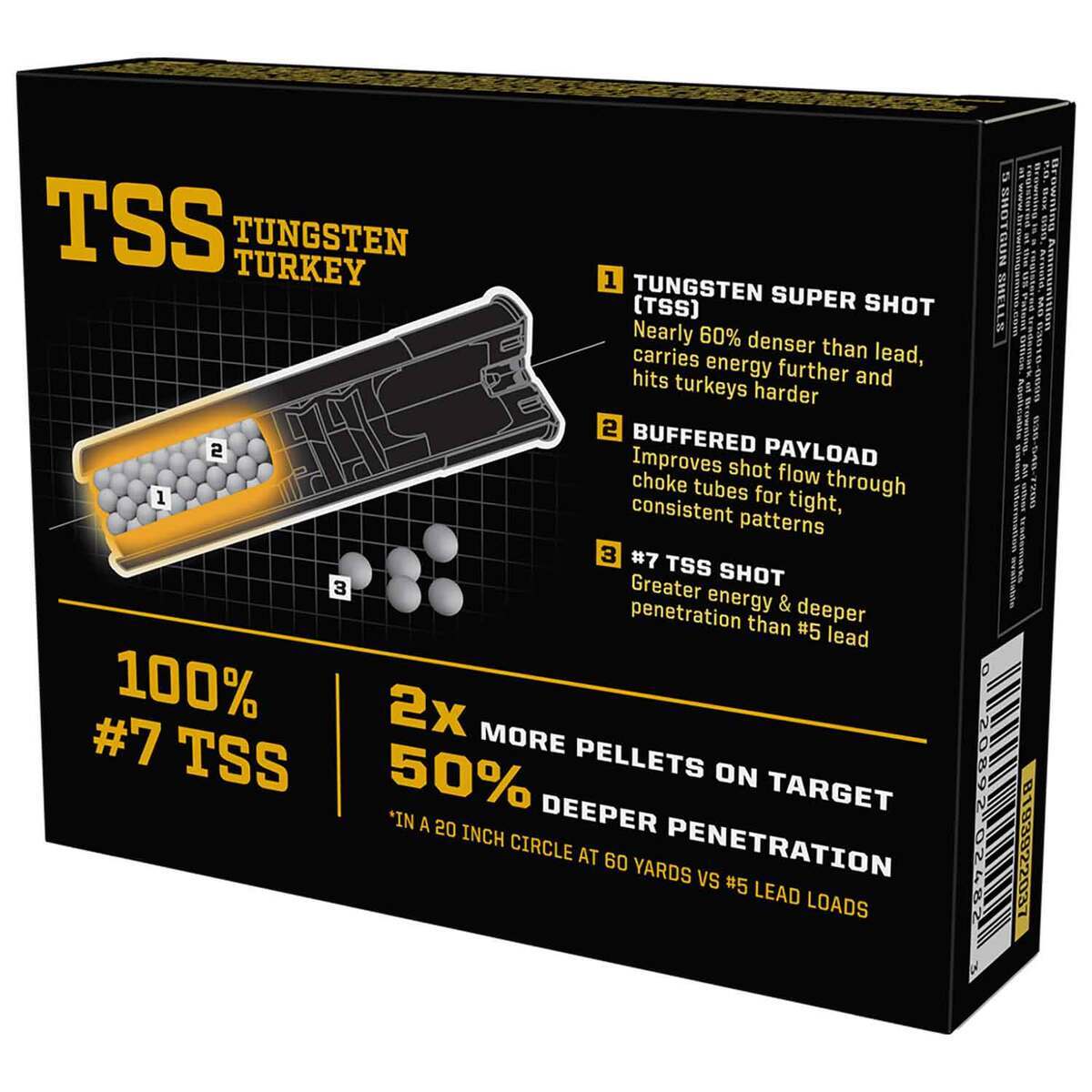 Browning TSS Tungsten Turkey 20 Gauge 3in #7 1-1/2oz Turkey Shotshells - 5 Rounds Browning TSS Tungsten Turkey 20 Gauge 3in #7 1-1/2oz Turkey Shotshells - 5 Rounds