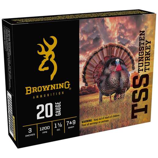 Browning TSS Tungsten Turkey 20 Gauge 3in #7/9 1-1/2oz Turkey Shotshells – 5 Rounds – #7,9