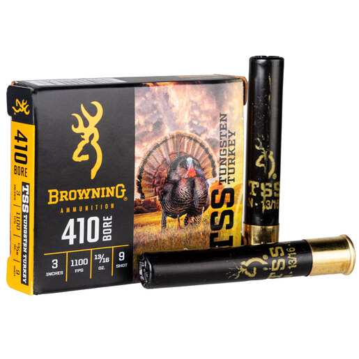 Browning TSS Tungsten Turkey 410 Gauge 3in #9 13/16oz Turkey Shotshells Ammo - 5 Rounds Ammo - #9 5 Rounds - #9 Ammo
