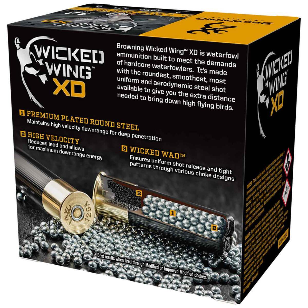 Browning Wicked Wing XD 12 Gauge 3in #3 1-1/4oz Waterfowl Shotshells - 25 Rounds Browning Wicked Wing XD 12 Gauge 3in #3 1-1/4oz Waterfowl Shotshells - 25 Rounds