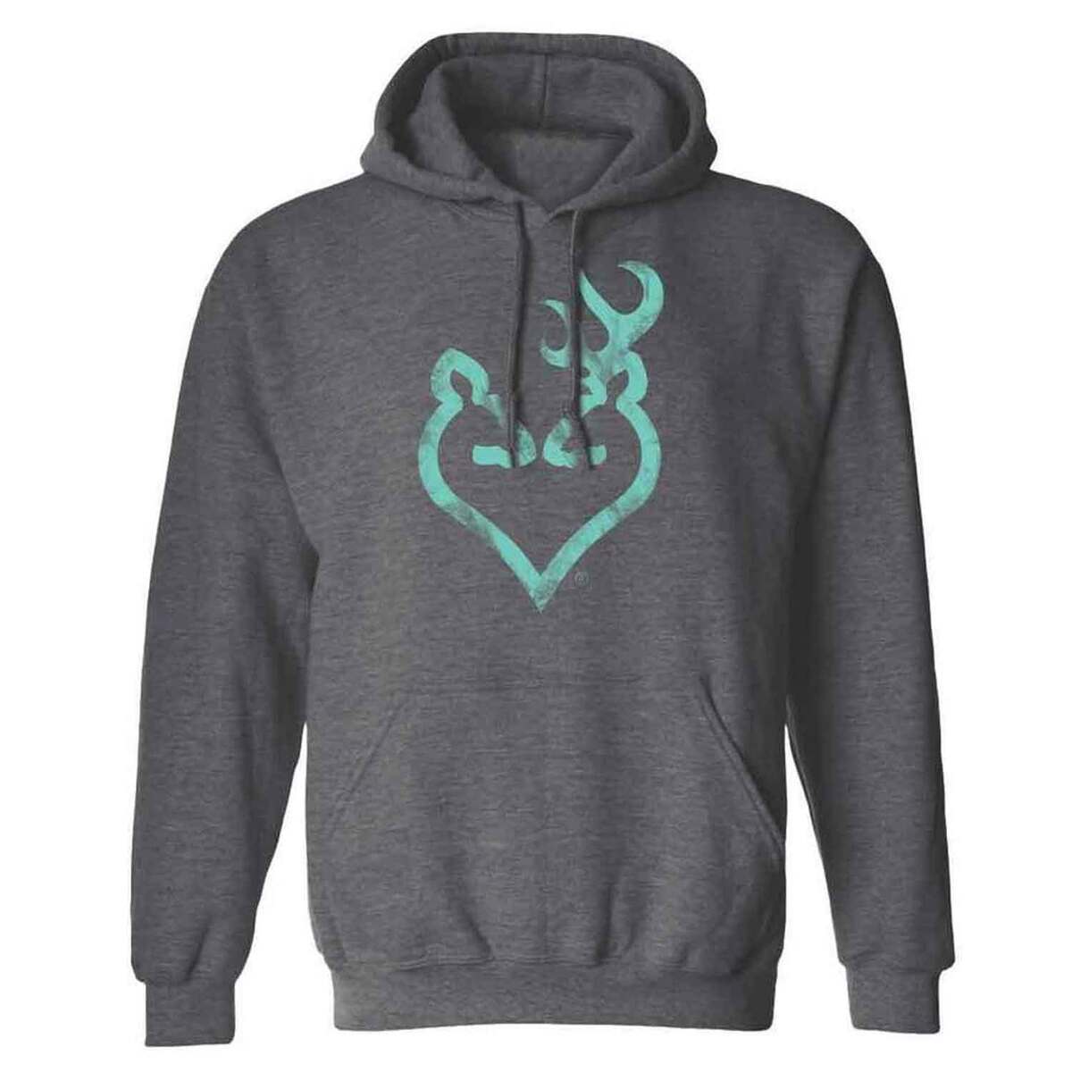 Browning Women's Distressed Buckheart Casual Hoodie - Dark Heather - XXL - Dark Heather XXL Browning Women's Distressed Buckheart Casual Hoodie - Dark Heather - XXL - Dark Heather XXL