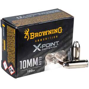 Browning X-Point Defense 10mm Auto 180gr HP Handgun Ammo - 20 Rounds