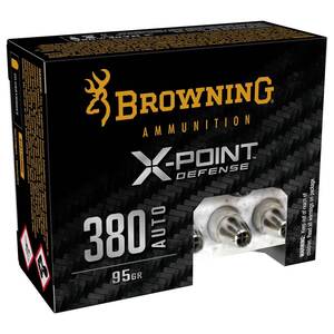 Browning X-Point Defense 380 Auto (ACP) 95gr HP Handgun Ammo - 20 Rounds