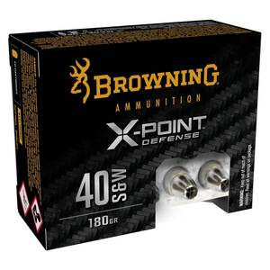 Browning X-Point Defense 40 S&W 180gr HP Handgun Ammo - 20 Rounds
