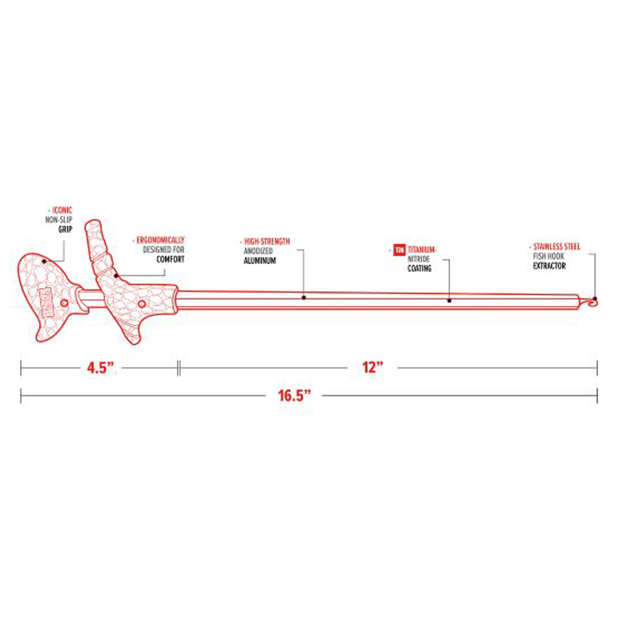 Bubba Hook Extractor - 12in - Red/Black 12in Bubba Hook Extractor - 12in - Red/Black 12in
