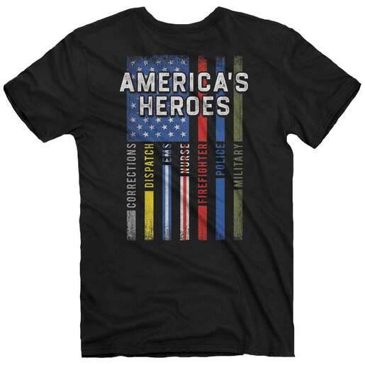 Buck Wear Men's America's Heroes Short-Sleeve Casual Shirt - Black XL