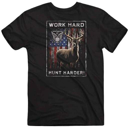 Buck Wear Men's Blue Collar Deer Short-Sleeve Casual Shirt - Black M