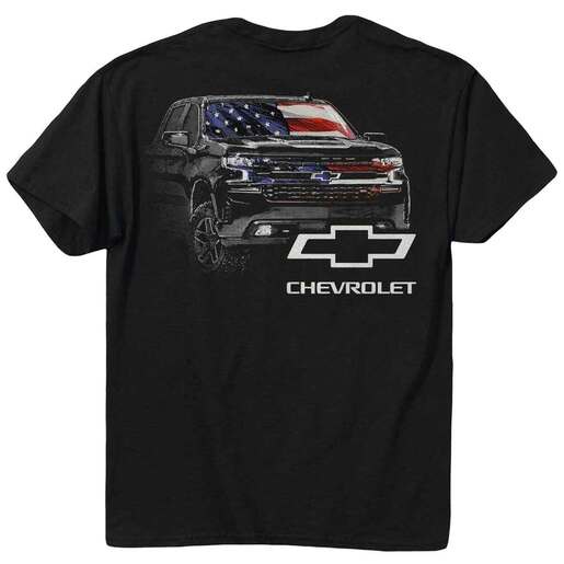 Buck Wear Men's Chevy Flag Reflect Short-Sleeve Casual Shirt - Black M
