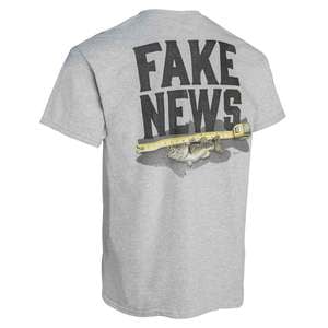 Buck Wear Men's Fake News Short Sleeve Shirt - Gray - XL