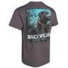 Buck Wear Men's Painted Splatter Short Sleeve Shirt - Charcoal - XXL - Charcoal XXL
